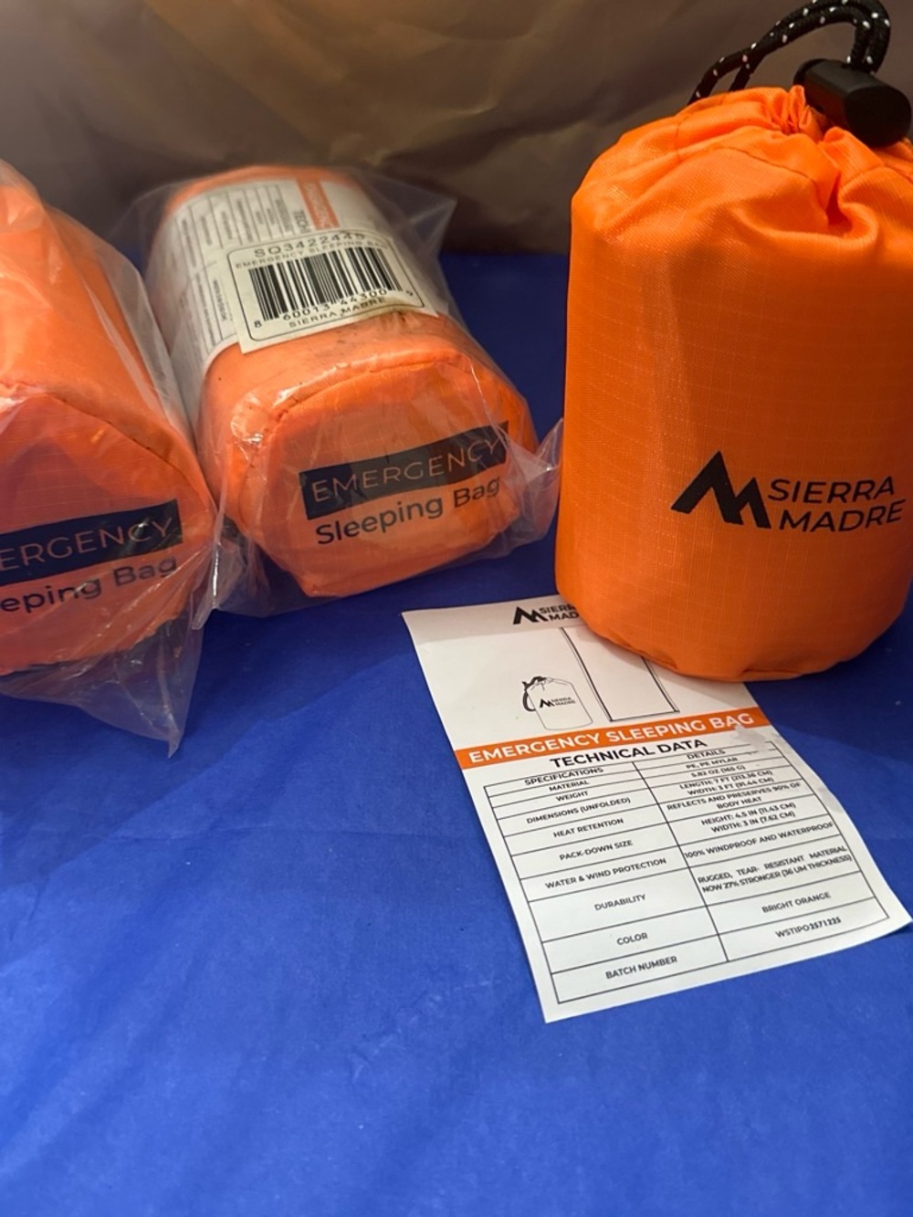 Emergency Sleeping Bag - Orange set of 3
